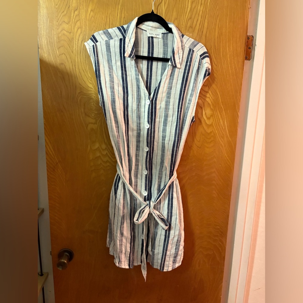Bella Dahl Blue and White Striped Mini Dress S